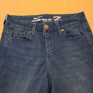 Seven7 Women's High Rise Dark Blue Jeans